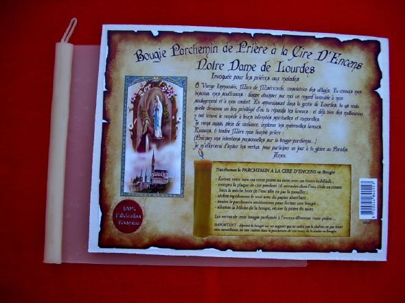 Parchemin Cire Notre Dame De Lourdes