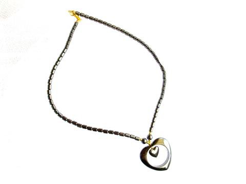 Collier Hématite coeur